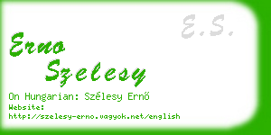 erno szelesy business card